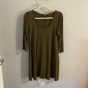 Lulus twirl power olive green swing dress